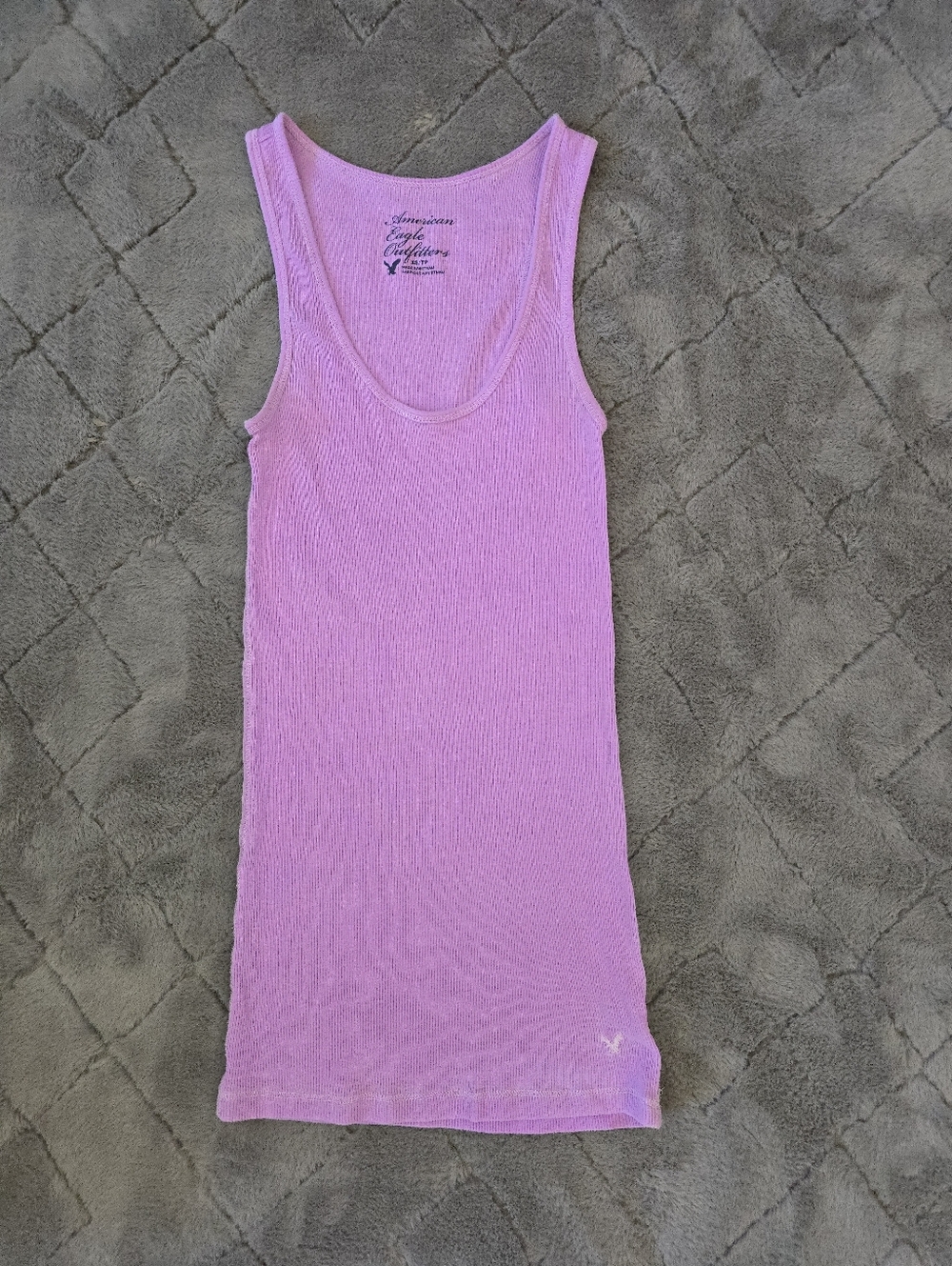 Vintage American Eagle Outfitters Pink Ribbed Scoop Neck Tank
